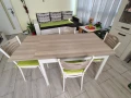 Продавам разтегателна трапезна маса ПДЧ дъб Сонома и бяло, снимка 3