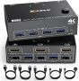 KCEVE DP HDMI USB 3.0 KVM превключвател 2 компютъра 2 монитора, два монитора Displayport KVM, снимка 1 - Друга електроника - 45934977