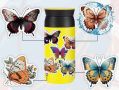 50 бр Пеперуди самозалепващи лепенки стикери за украса декор картонена торта и др, снимка 6
