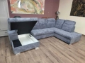 ПРОМОЦИЯ!!!Сив П-образен ъглов диван от плат рипсено кадифе Nixon, снимка 9