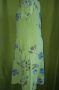 Италианска 100% памучна рокля в неоновозелено с цветя L, снимка 7