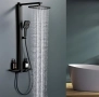 🛁 Стенна Душ Система с Двойни Глави – Съвременен Черен Дизайн 🛁, снимка 2