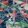Плажен чадър ветроустойчив цветни тропически цветя клапа наклон UPF 50 + алуминиева рамка - 2m, снимка 2
