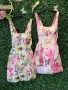 Къси ленени роклички с флорални мотиви , снимка 5