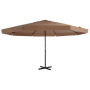 vidaXL Градински чадър с алуминиев прът, 500 см, таупе（SKU:44475