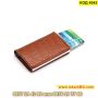 Портфейл за кредитни карти от крокодилска кожа в кафяво и RFID защита срещу кражба - КОД 4042