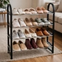 Етажерка за обувки на 4 нива до 12 чифта - стилна и здрава, снимка 5