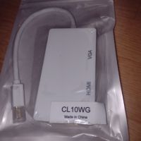 Мини видео порт  HDMI -VGA за Макинтош и Ейпъл  модел CL 10WG Нов неизползван , снимка 1 - Кабели и адаптери - 45227388