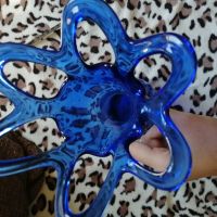 Красива ваза синьо стъкло, снимка 2 - Вази - 45271035