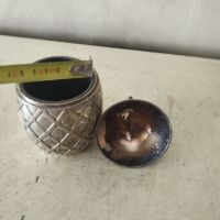 Посребрена кутия-ананас, снимка 3 - Антикварни и старинни предмети - 45779241