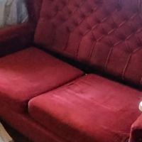 Разтеглив плюшен диван за легло с пружина - персон и половина, снимка 1 - Дивани и мека мебел - 45202587