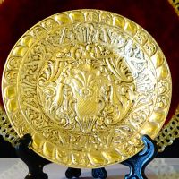 Старинна бронзова чиния,пауни,барок. , снимка 1 - Антикварни и старинни предмети - 45637859