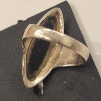 Стар сребърен пръстен с турмалин, снимка 2 - Пръстени - 45641005