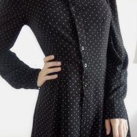 H&M Черна рокля на точки, снимка 1 - Рокли - 45796525