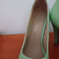 Дамски обувки Тамарис Tamaris 38 естествена кожа бледозелени, снимка 6 - Дамски обувки на ток - 45208023