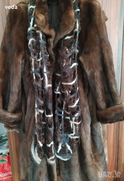 Италианско кожено палто от норка размер М/L , снимка 1