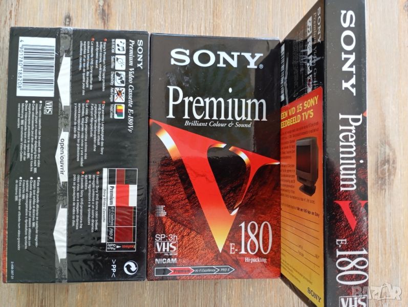 Sony Premium 180 VHS видео касети OVP чисто нови, снимка 1