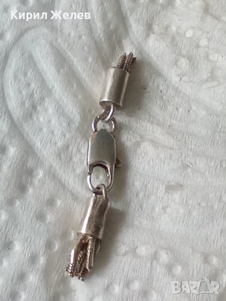 Сребърна карабинка закопчалка 52146, снимка 1