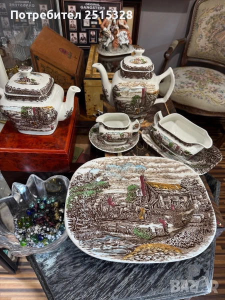 красив английски порцеланов сервиз 23 части The Poste House, снимка 1