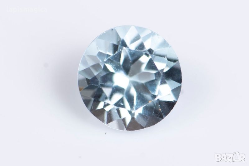 Син топаз 0.52ct 4.9mm кръгла шлифовка #7, снимка 1