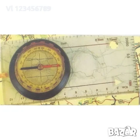 Стабилизиран призматичен компас на линийка/ориентиране/ тип Бусола, снимка 1
