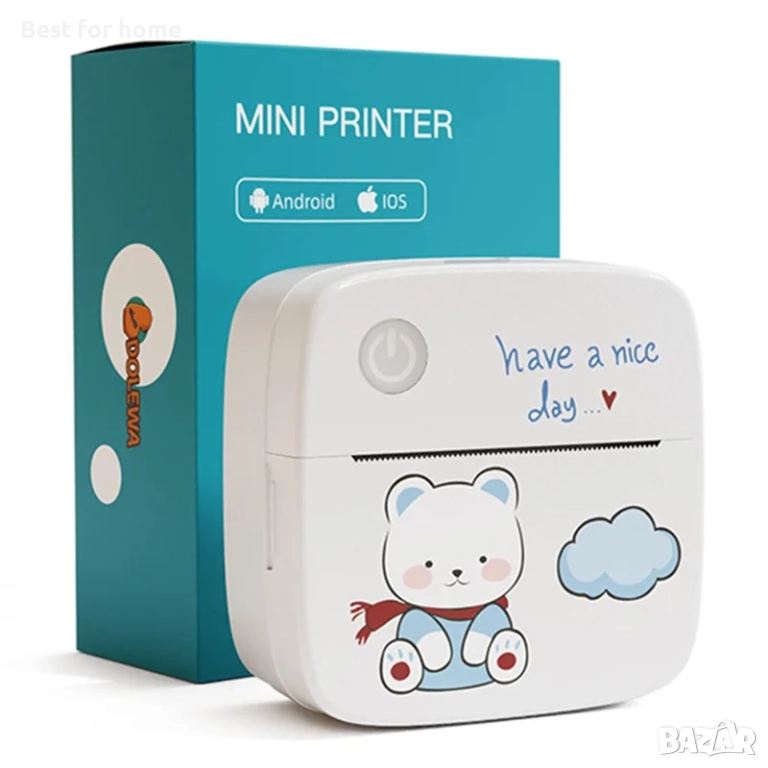 Lx-D2 Термо без мастило Bluetooth 5.2 мини принтер за снимки, бележки, снимка 1