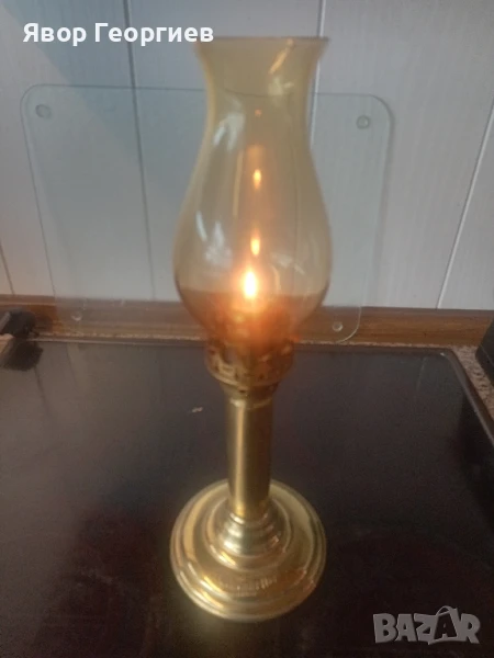 Немска бронзова лампа, снимка 1