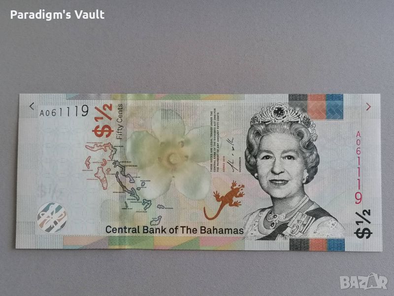 Банкнота - Бахами - 1/2 (половин) долар UNC | 2019г., снимка 1
