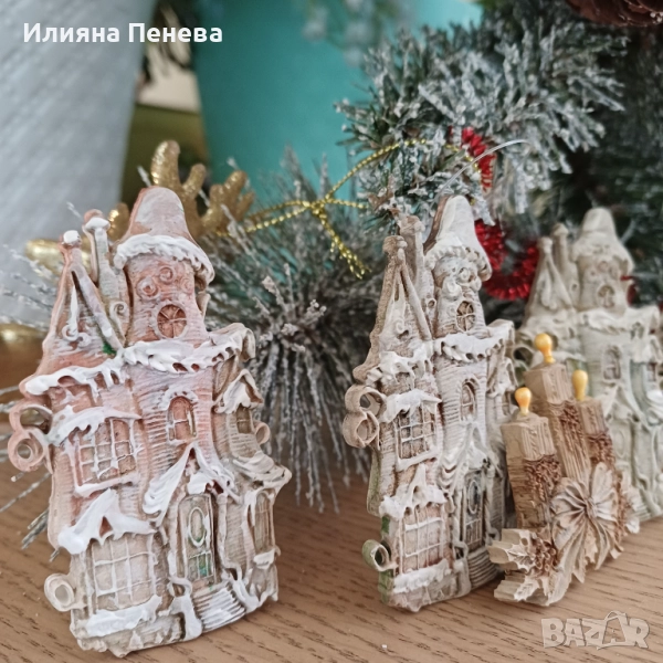 Гипсови къщички и свещници, снимка 1