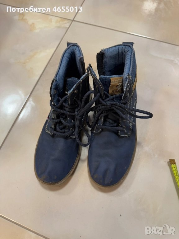 ПОДАРЯВАМ - Детски тъмно сини боти Номер-32 Стелка - 21см., снимка 1