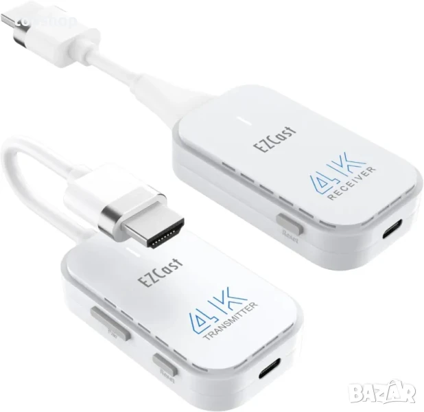 EZCast безжичен HDMI предавател и приемник 4K, Plug & Play, поточно предаване на всякакви устройства, снимка 1
