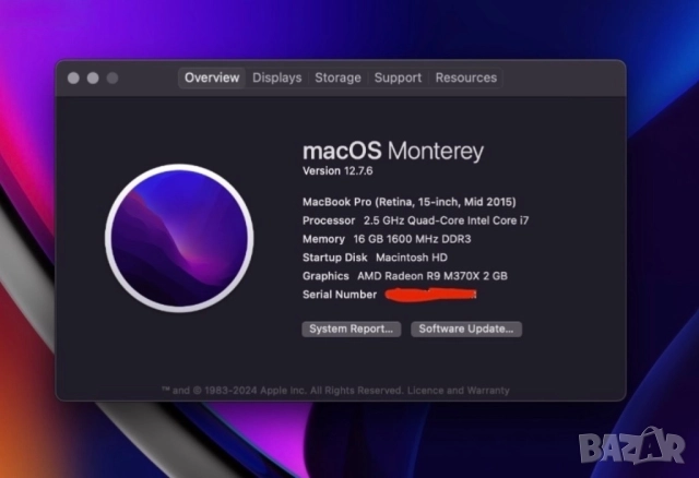 Apple MacBook Pro 15" Retina (Mid 2015) A1398, 2.5GHz i7, 16GB RAM/512GB SSD Нова Батерия 23 цикъла, снимка 4 - Лаптопи за работа - 52737217