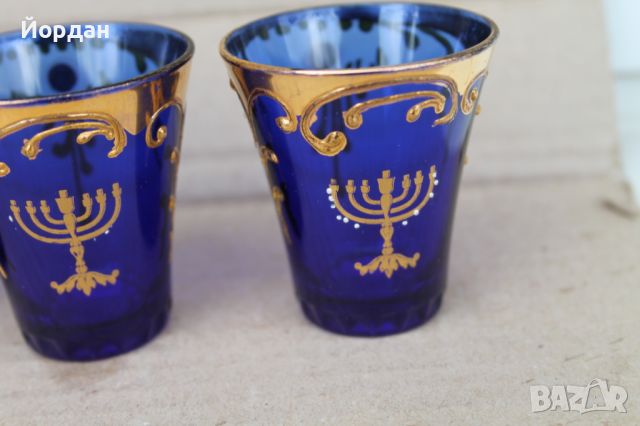 Италиански стъклени чаши с позлата, снимка 8 - Антикварни и старинни предмети - 45584326