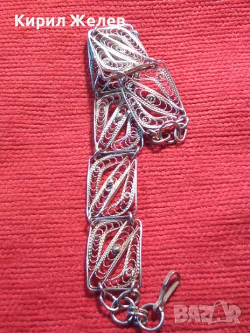 СТАРИННА ПРЕКРАСНА ФИЛИГРАННА СРЕБЪРНА ГРИВНА СРЕБРО ВИСОКА ПРОБА РЪЧНА МАЙСТОРСКА ФИНА РАБОТА 47954, снимка 13 - Антикварни и старинни предмети - 48476776