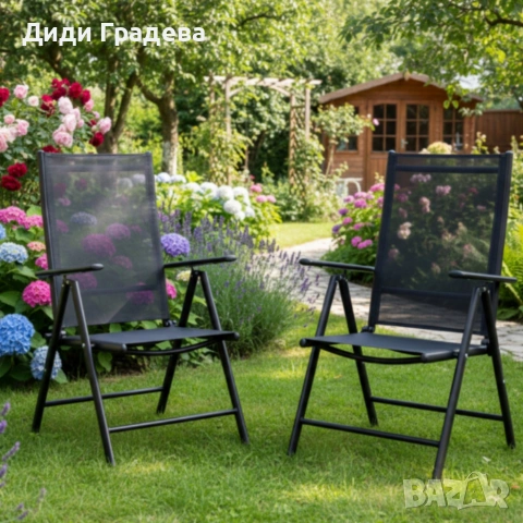 Сгъваем стоманен стол с регулиране на облегалката - издръжливост и елегантен дизайн, снимка 7 - Градински мебели, декорация  - 53833307