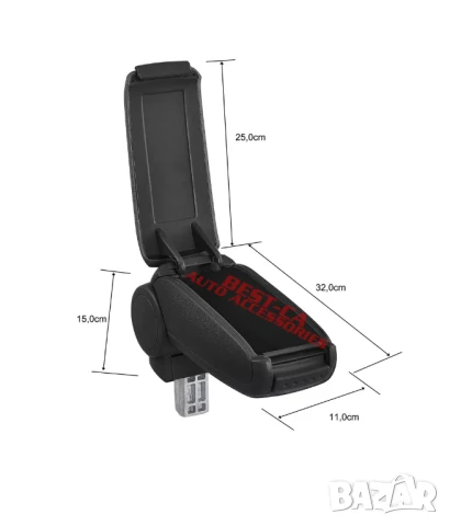 Текстилен черен подлакътник подходящ за Skoda Fabia Mk2 и Skoda Roomster, снимка 5 - Аксесоари и консумативи - 50960680