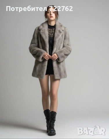 Палто от норка цвят “сив сапфир”