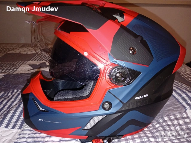 Мото каска Axxis Wolf DS Hydra 59-60, снимка 12 - Спортна екипировка - 53685384