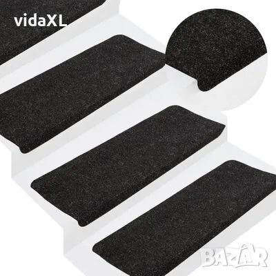 vidaXL Самозалепващи стелки за стълби, 15 бр, 65x24,5x3,5 см, антраци(SKU:343477)т, снимка 2 - Други - 48678141