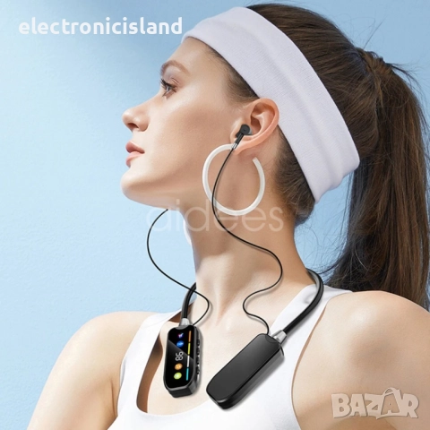 Безжични Bluetooth 5.4 слушалки HiFi стерео за спорт с лента за врата микрофон LED, слот за SD карта, снимка 3 - Bluetooth слушалки - 52354132