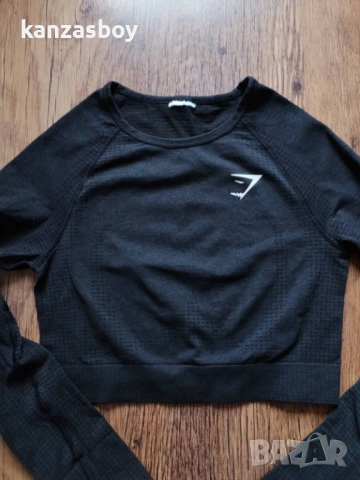 Gymshark Vital Crop Top - дамска фитнес блуза КАТО НОВА ХС, снимка 4 - Блузи с дълъг ръкав и пуловери - 53890286