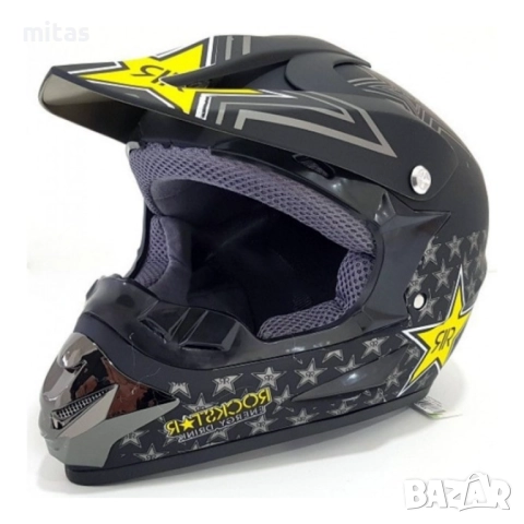 Кросова каска ROCKSTAR, Full Face, DOT, Размер: S/M - Вело, Мото, ATB, снимка 2 - Аксесоари за велосипеди - 52137315