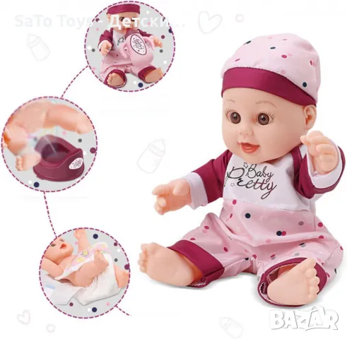Реалистична новородена кукла бебе комплект с чанта и аксесоари, снимка 2 - Кукли - 49908671