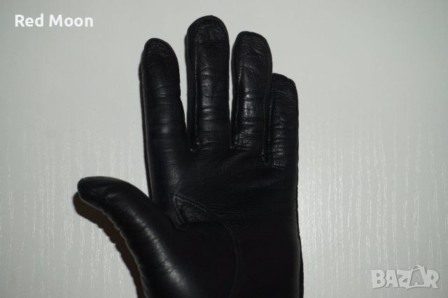 Черни Дамски Ръкавици От Естествена Кожа Размер S, снимка 10 - Ръкавици - 45423309