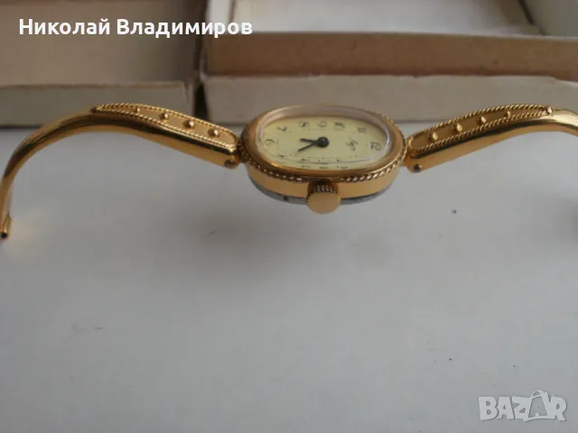 Руски дамски ръчен часовник позлатен, снимка 8 - Дамски - 49874505