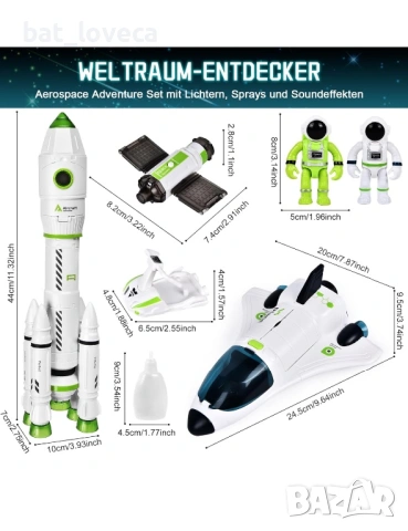 Играчка за космическа совалка, ракета, космически кораб, STEM ракетни играчки 5 в 1 подарък , снимка 3 - Влакчета, самолети, хеликоптери - 53687812