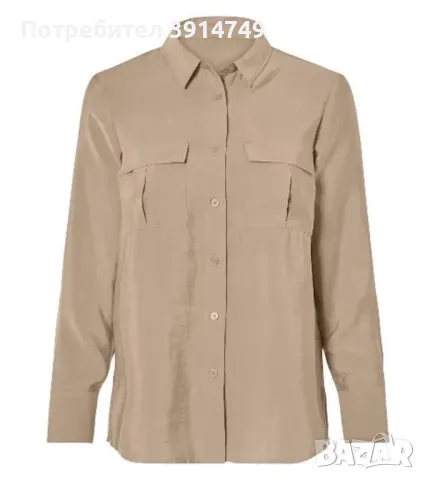 НОВА дамска риза / блуза с копчета, дълъг ръкав, 2 джоба, лека, мека, изключително удобна