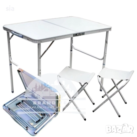 Къмпинг маса, Пластмасова маса за чадър, и поставка за чаши, 44х44х39см, снимка 1