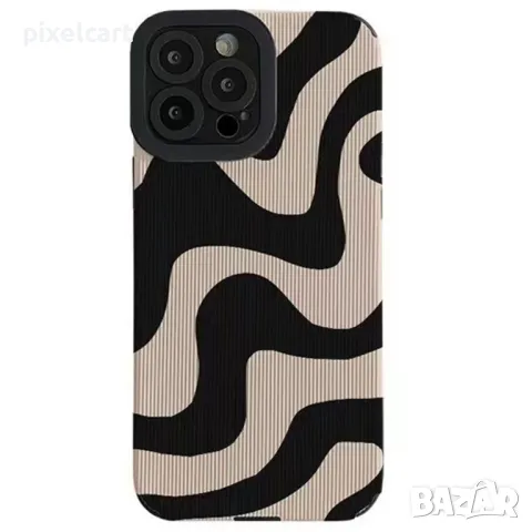 Силиконов калъф Zebra Stripe за iPhone 16 Pro, Зебра, снимка 1 - Калъфи, кейсове - 47916915