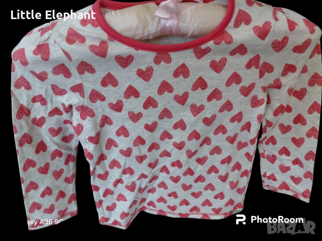 Блузка с дълъг ръкав за 3-4 год мом средни сърца,колекция"Hearts",Англия/нова